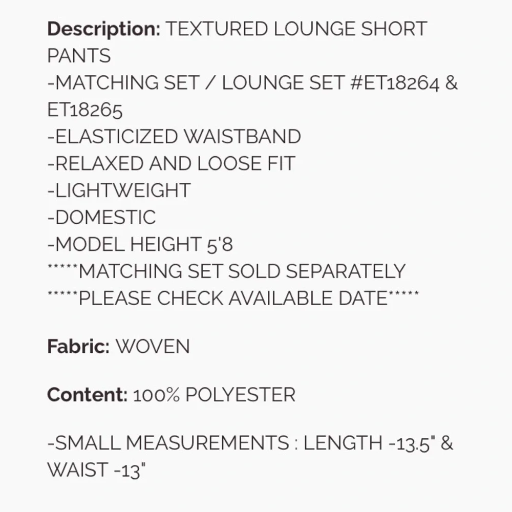 170 1 left ❤️Easel TEXTURED LOOSE FIT TOP AND SHORTS
-MATCHING SET - Picture 6 of 6